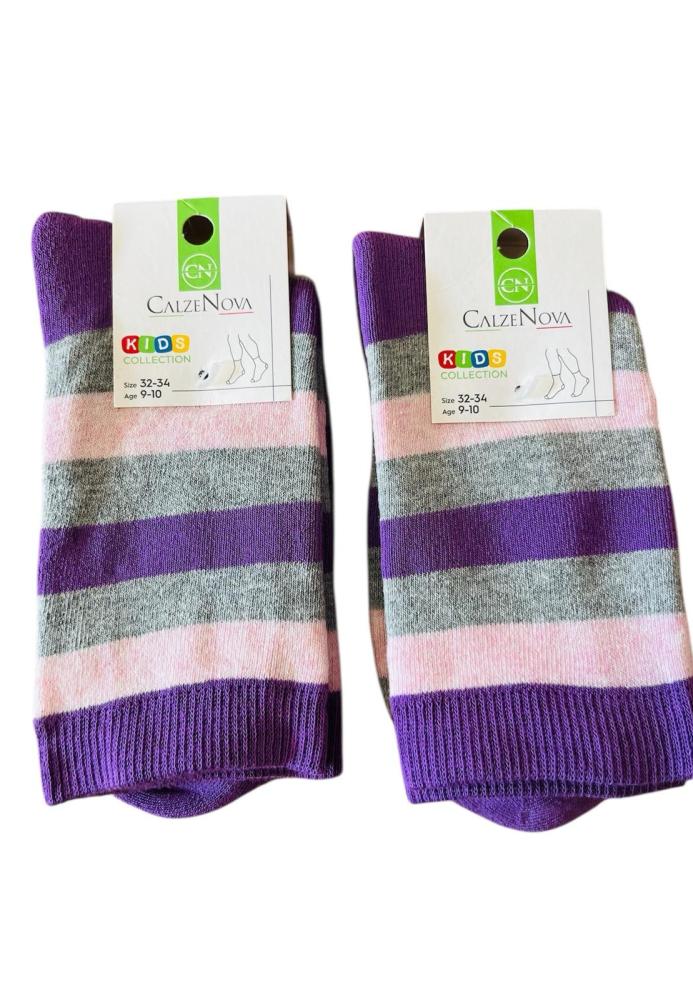 Sosete copii,Interior tip prosop,imprimeu in dungi colorate,Engros